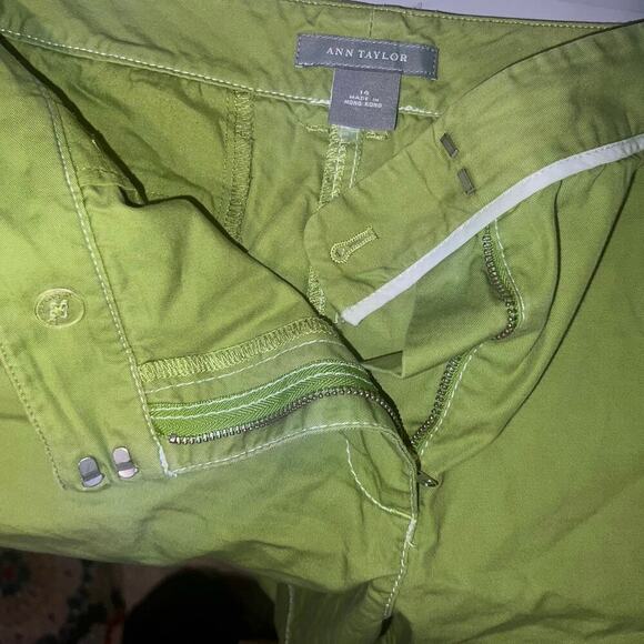 Ann Taylor women’s size 14 Vintage lime green button flap granola girl shorts - Picture 5 of 7
